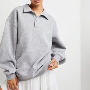 TNA Cozy Fleece BF Polo Sweatshirt
